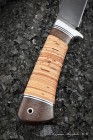 Knife Thrush Damascus handle birch bark