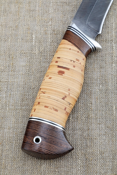 Knife Falcon Damascus birch bark