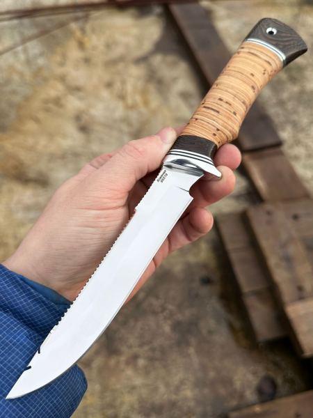 Нож &quot;Рыбак-2&quot; сталь 95х18 рукоять береста (распродажа) 