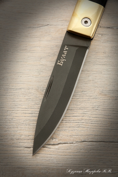 Нож складной Судак 2 сталь Булат накладки стабилизированная карельская береза (фиолетовая)
