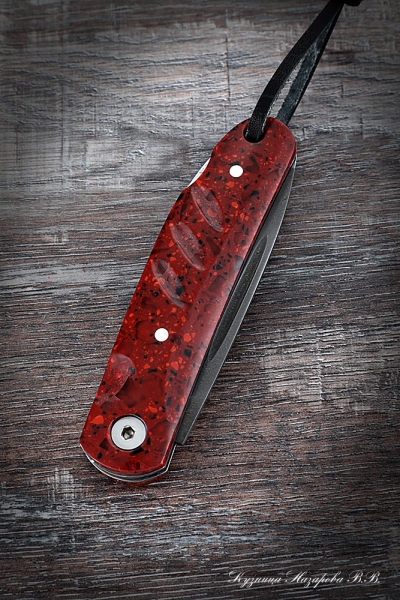 Folding Knife Lapwing steel H12MF Lining Acrylic Red