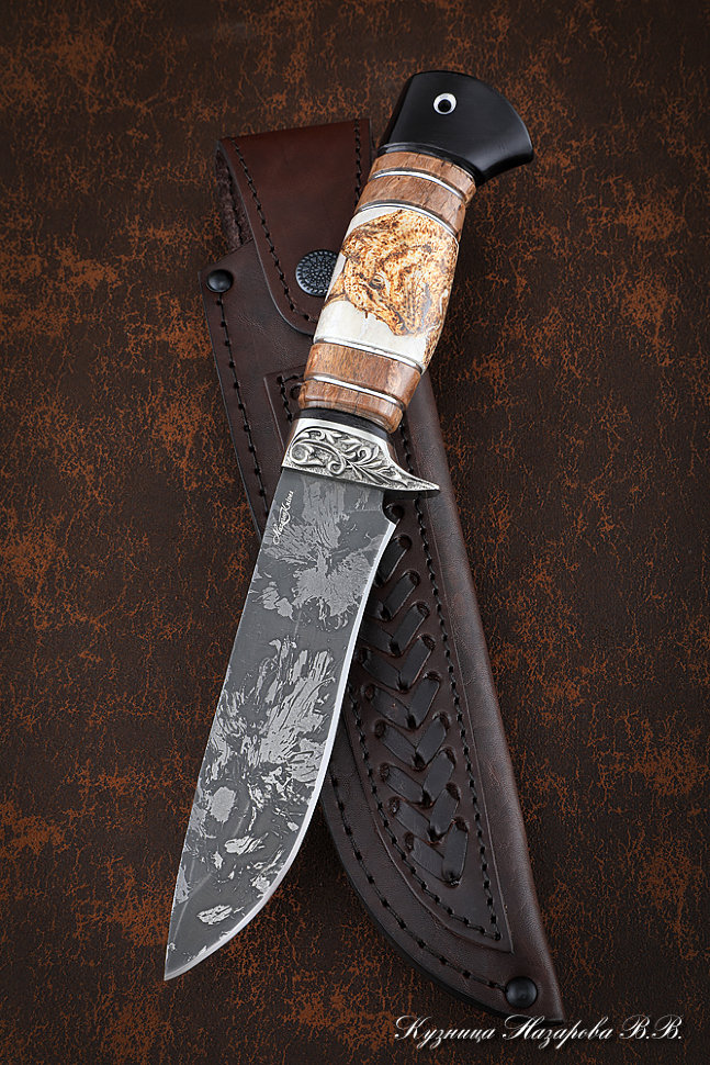 Нож Варан D2 карельская береза рог лося