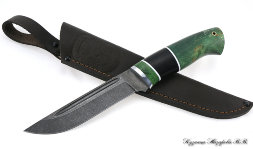 Нож Боец ХВ-5 черный граб стабилизированная карельская береза (зеленая)