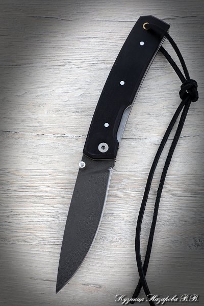 Нож складной Походный сталь Х12МФ накладки черный граб