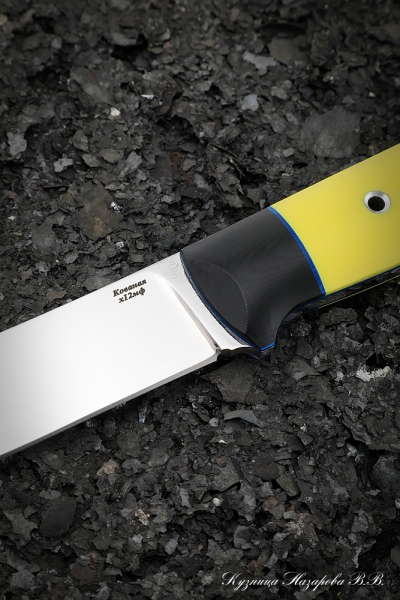 Knife No.36 H12MF CM G10 yellow + black