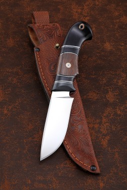 Hunting knife H12MF handle carbon wenge black hornbeam