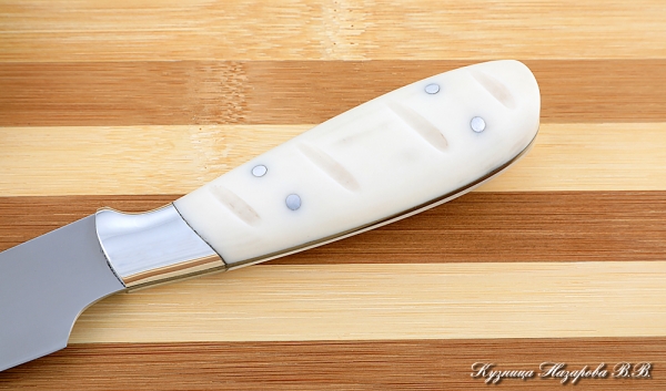 Кухонный нож Шеф № 1 сталь 95Х18 рукоять акрил белый