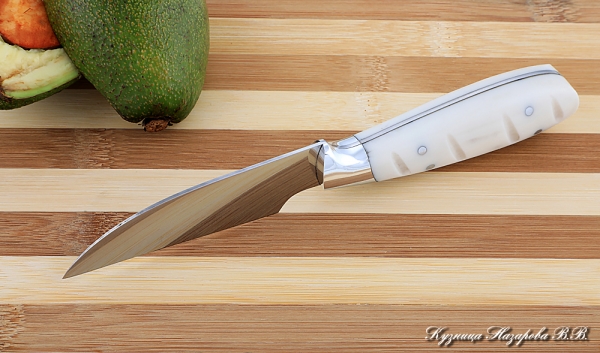 Кухонный нож Шеф № 1 сталь 95Х18 рукоять акрил белый