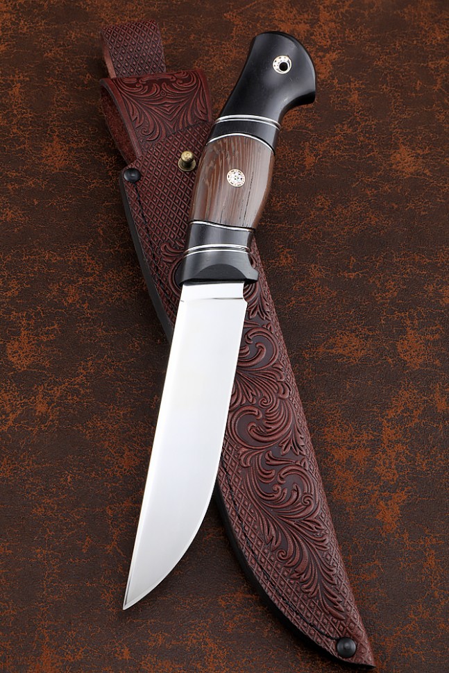 Нож Овод Х12МФ рукоять карбон венге черный граб (New)