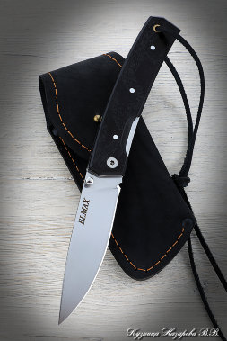 Folding Camping Knife Steel Elmax handle Black Hornbeam