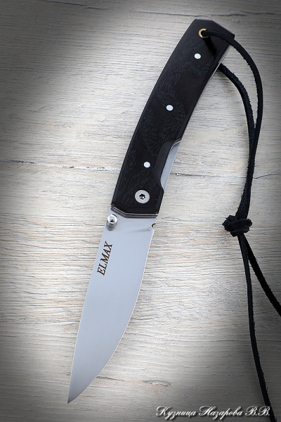 Нож складной Походный сталь Elmax рукоять черный граб