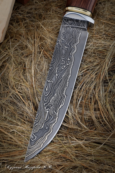 Knife Zasapozhny Damascus laminated rosewood