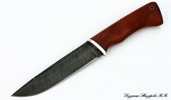 Knife Boar Damascus bubinga