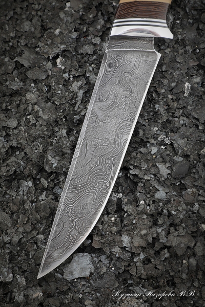 Knife Irbis-2 Damascus handle birch bark