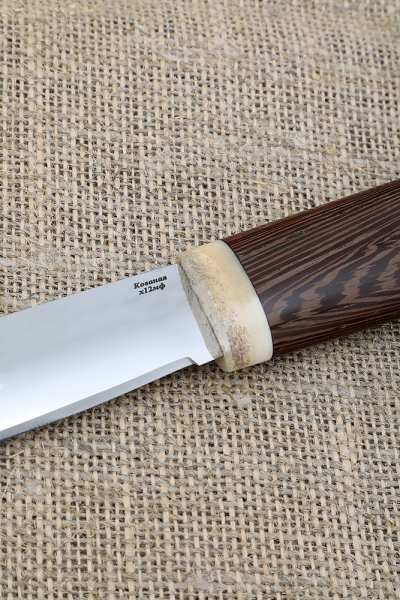Knife Yakut 3 steel H12MF handle and sheath wenge wood