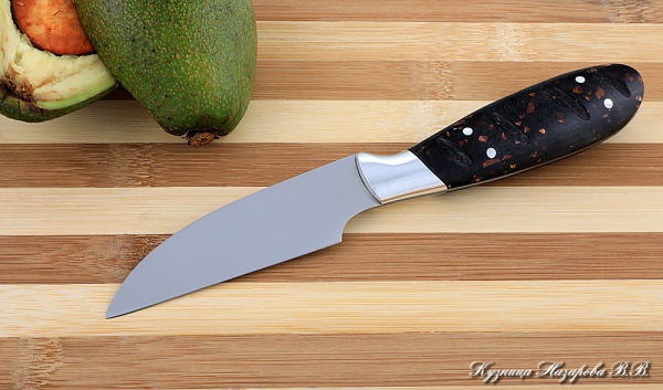 Кухонный нож Шеф № 1 сталь 95Х18 рукоять акрил коричневый