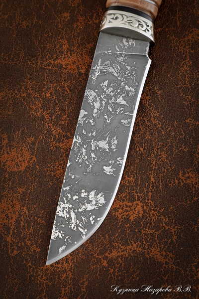 Knife Taiga steel D2 handle Karelian birch elk horn