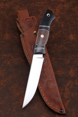 Нож Ирбис-2 Х12МФ (полиров) рукоять карбон венге черный граб