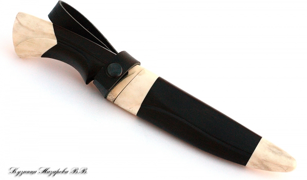 Нож Овод 2 Х12МФ рог лося черный граб с ножнами авт.
