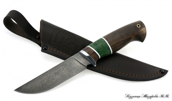Knife Bayonet HV-5 stabilized Karelian birch (brown+green)