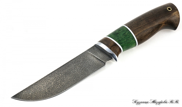 Knife Bayonet HV-5 stabilized Karelian birch (brown+green)