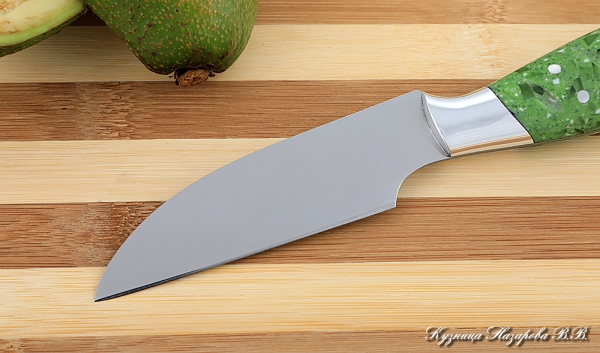 Кухонный нож Шеф № 1 сталь 95Х18 рукоять акрил зеленый