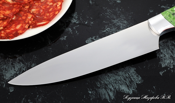 Knife Chef No. 9 steel 95h18 handle acrylic green