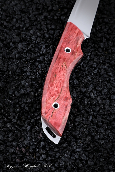 Knife No. 12 H12MF CM (full descents) Karelian birch red