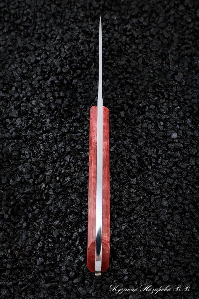 Knife No. 12 H12MF CM (full descents) Karelian birch red