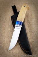 Golden Eagle knife 2 steel RWL-34 handle Karelian birch amber acrylic blue