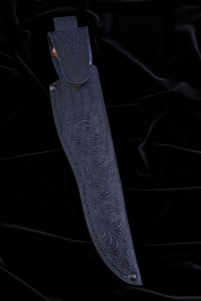 Нож Засапожный S390 - сатин рукоять карбон самшит кость мамонта