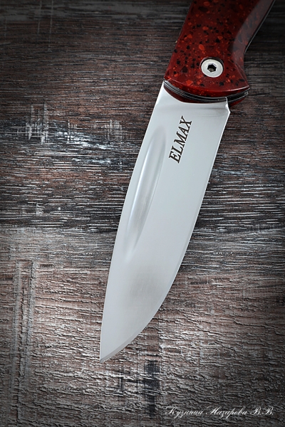 Нож складной Сова сталь Elmax накладки акрил красный