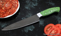 Нож Шеф № 9 сталь Х12МФ рукоять акрил зеленый