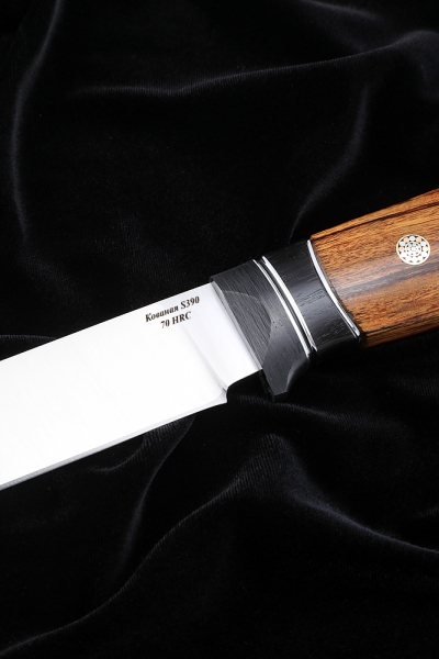 Zasapozhny knife S390 - satin handle carbon iron wood black hornbeam