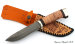 Knife Varan wootz steel melchior birch bark case birch bark with a pattern