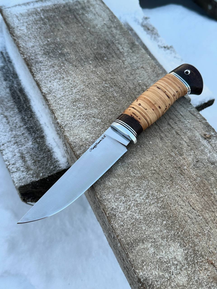 Нож Барс Х12МФ сатин, рукоять береста 