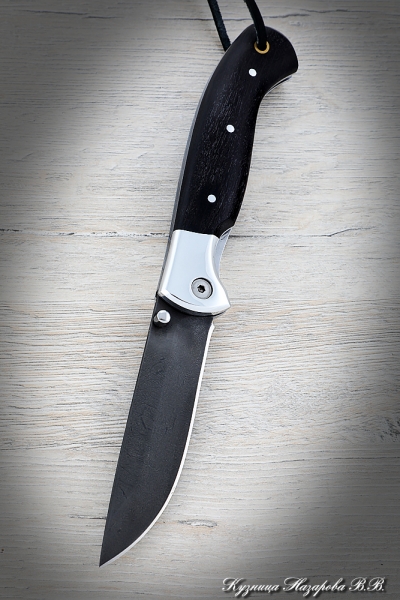 Нож складной Ладья сталь Х12МФ рукоять черный граб