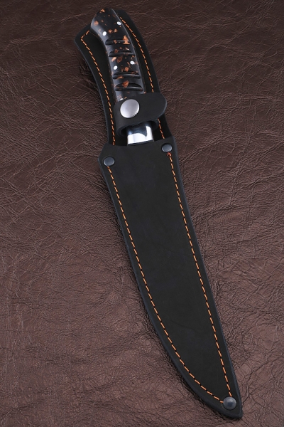 Нож Шеф № 6 сталь Х12МФ рукоять акрил коричневый (NEW)