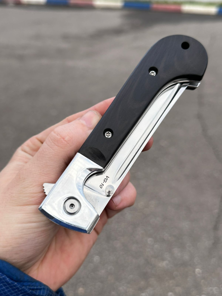 Складной нож Пчак  из стали VG-10, накладки черный граб (распродажа) 