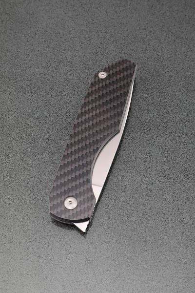 Folding knife Cayman steel Elmax lining carbon + AUS8 (bearings, clip)