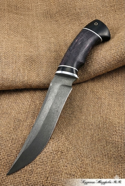 Нож Спецназ х12мф черный граб стабилизированная карельская береза (фиолетовая)