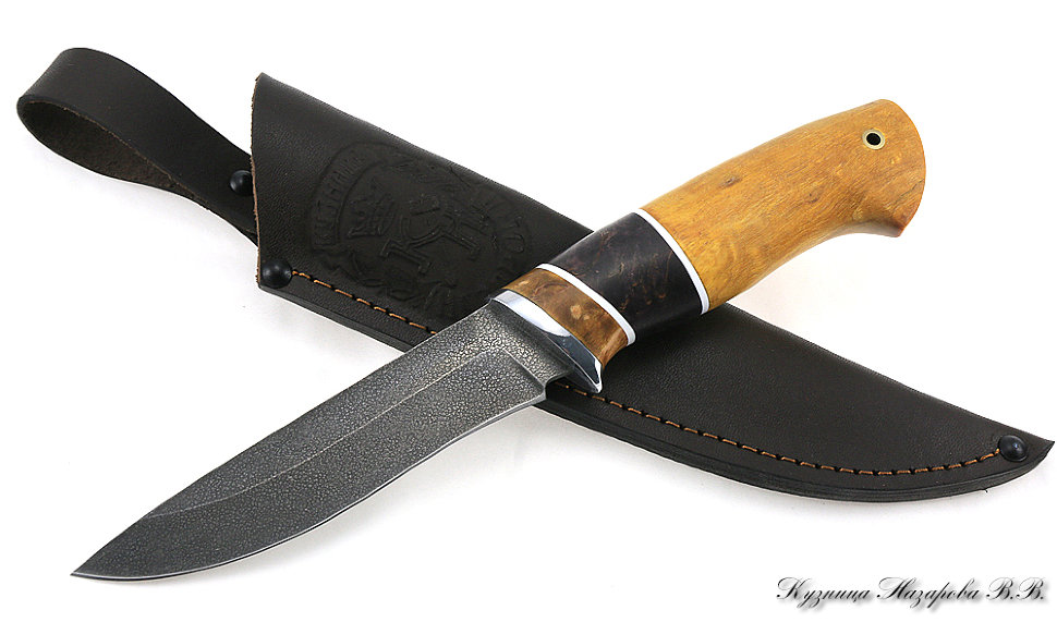 Knife Sokol HV-5 stabilized Karelian birch (amber +purple)