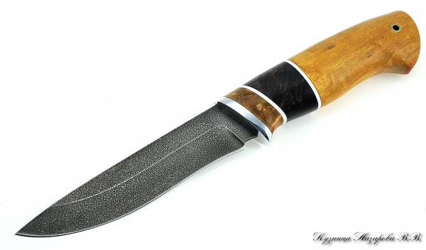 Knife Sokol HV-5 stabilized Karelian birch (amber +purple)