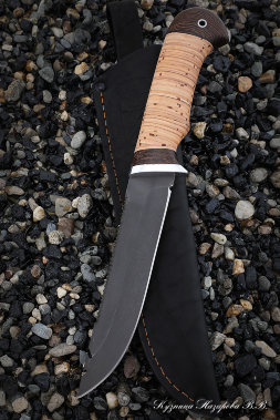 Knife Fisherman H12MF birch bark with hook