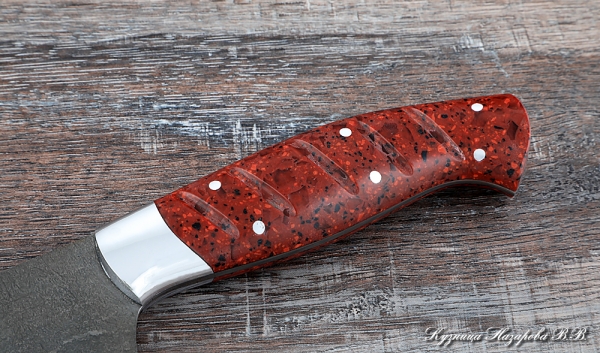 Knife Chef No. 9 steel H12MF handle acrylic red