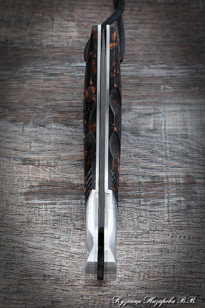 Нож складной Филин сталь х12мф накладки акрил коричневый с дюралью