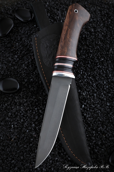 Knife Boar H12MF black hornbeam Karelian birch brown
