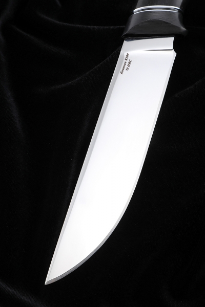 Knife Gadfly S390 handle carbon iron wood black hornbeam