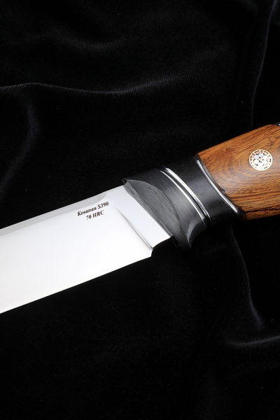 Knife Gadfly S390 handle carbon iron wood black hornbeam