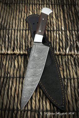 Нож Шеф-Повар средний дамаск дюраль венге (надпись)
